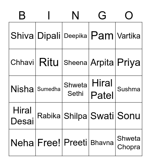 Summer Soiree Bingo Card