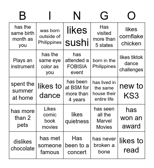 DRAMA 2024 Bingo Card