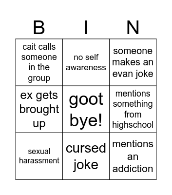 5 nights at camping Bingo Card