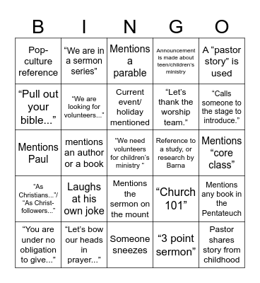 MCC BINGO Card