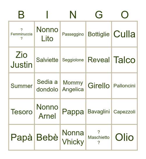 BABY DE LOS REYES - PANALIGAN Bingo Card