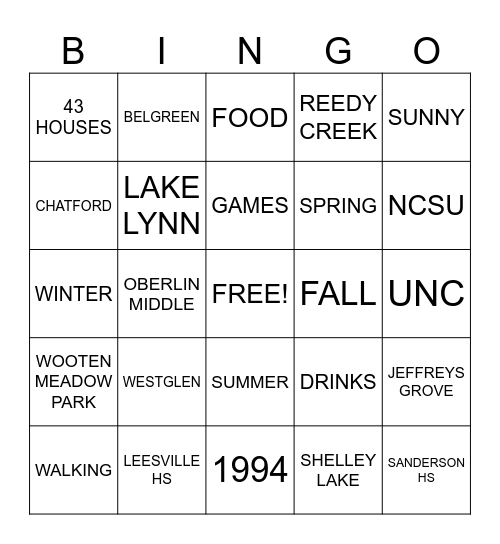 Brookhaven West Bingo Card
