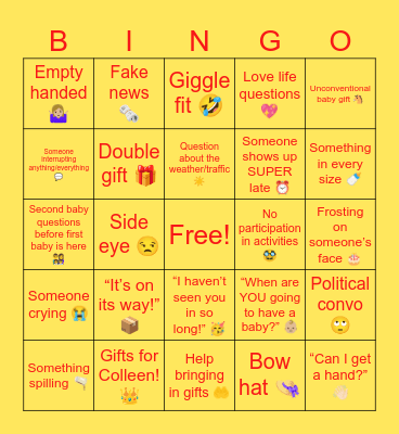 Baby Shower Shenanigans🎉 Bingo Card