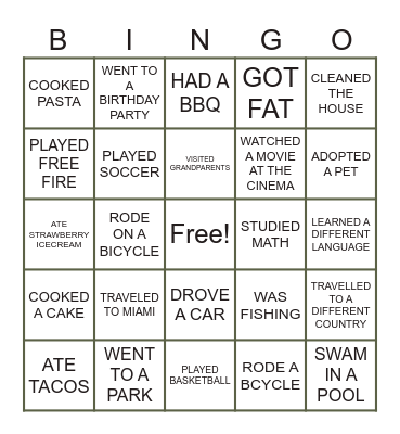 FIND SOMEONE WHO Bingo Card