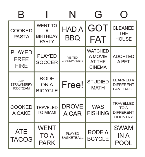 FIND SOMEONE WHO Bingo Card