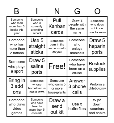 IMMC Bingo Card