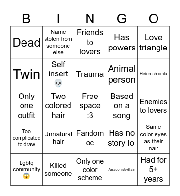 Oc bingo Card