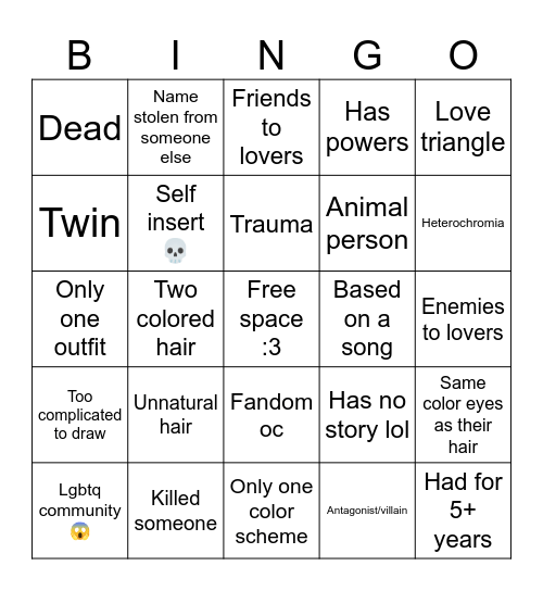 Oc bingo Card