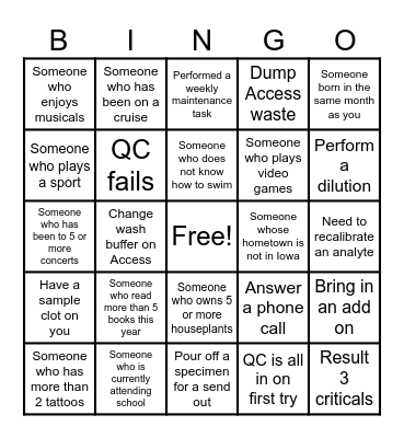 Opening Tech Bingo Card