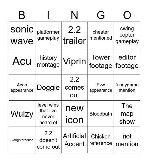 GD10 BINGO Card