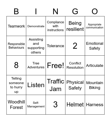 11PES Responsible behaviour BINGO!! Bingo Card