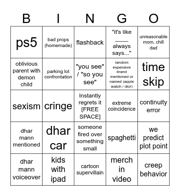 Dhar Mann Bingo v4 Bingo Card
