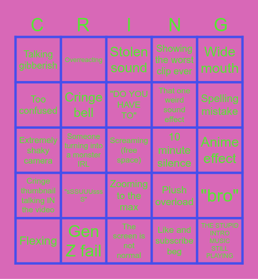 Lankybox Bingo Card