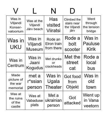 VILJANDI bingo Card