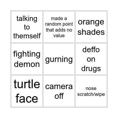 Meeting Bingo Card