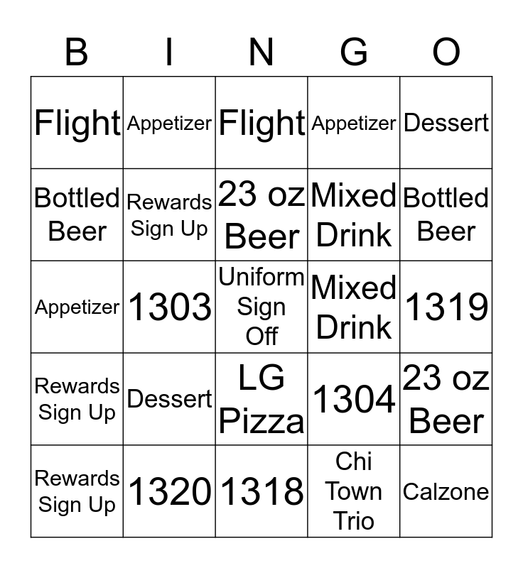 Sign up for bingo card game