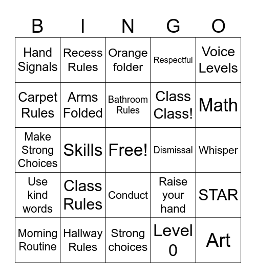 Back To School Bingo! Bingo Card