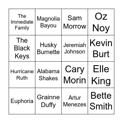 Boogie Down Bingo Game #1 Bingo Card