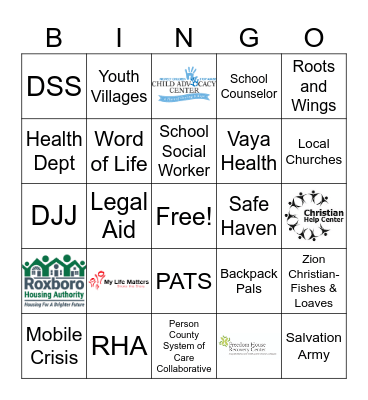 Community Partners Bingo Card