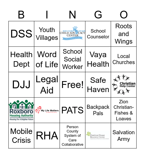 Community Partners Bingo Card