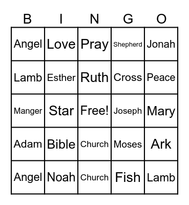 Bible Bingo Card