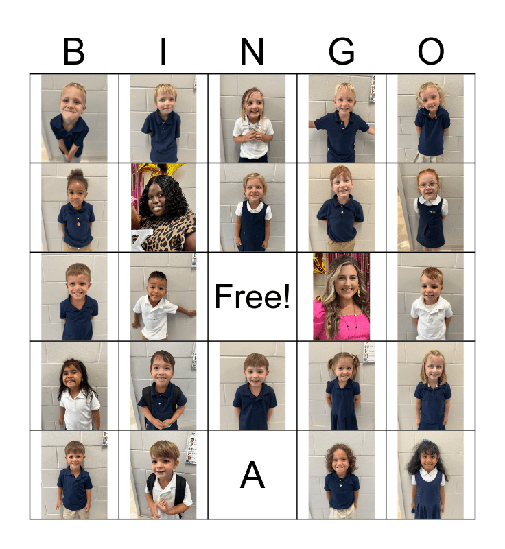 Friendship Bingo Card