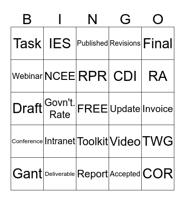 REL Central Bingo! Bingo Card