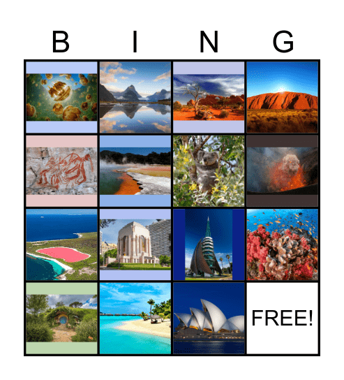 Oceania Bingo Card