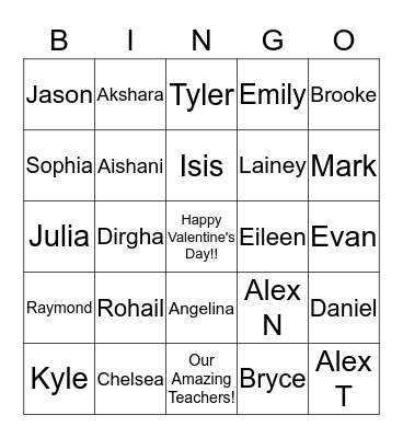 Alites Valentine's Bingo! Bingo Card