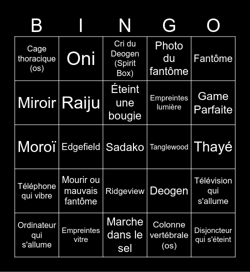 Bingo Phasmo Card 2 Bingo Card