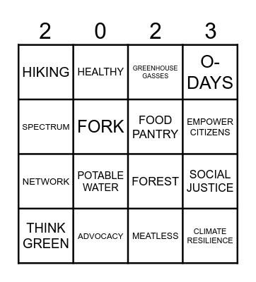 SUSTAINABILITY PICNIC Bingo Card