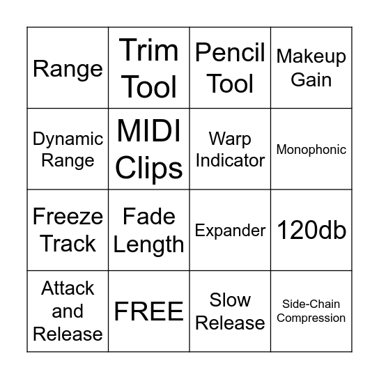 Dynamic Processors Bingo Card