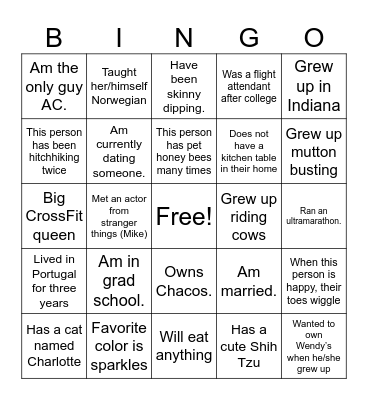 ProStaff Bingo Card