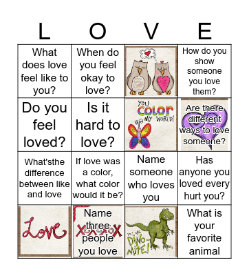 Valentines Day Bingo Card