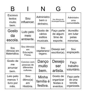 Bingo sem título Bingo Card