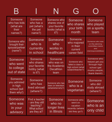 Classmate Bingo Card