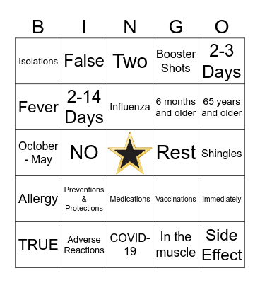 Vaccine Bingo! Bingo Card