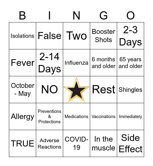 Vaccine Bingo! Bingo Card