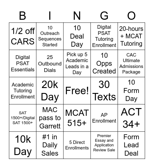 EC BINGO! Bingo Card