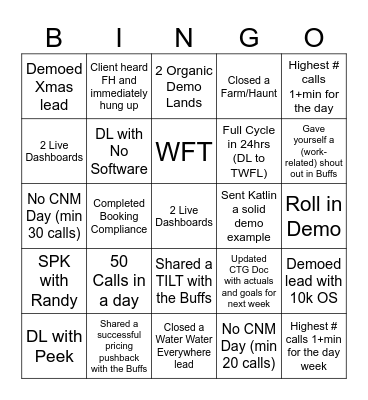WATER BUFF Bingo Card