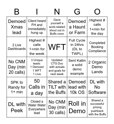 WB Bingo Card
