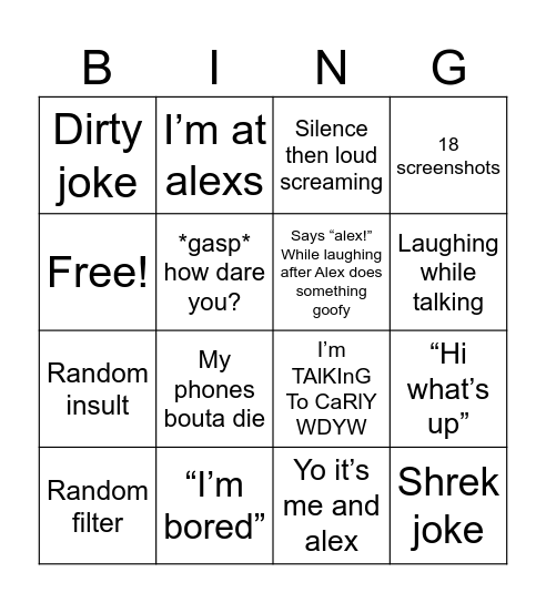 FaceTime with Noelle bingo Card