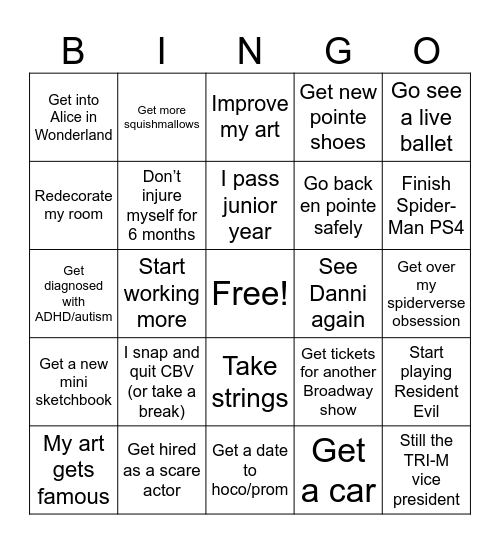 Zero Bingo 2023 Bingo Card