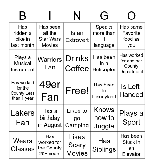 ISD Bingo Card