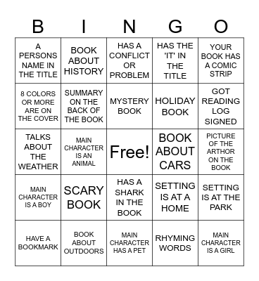 BOOK Bingo Card