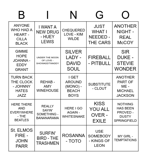 THE BIRD Bingo Card