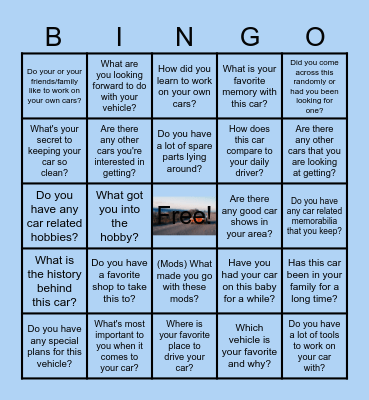 B-I-N-G-Open Ended Questions Bingo Card