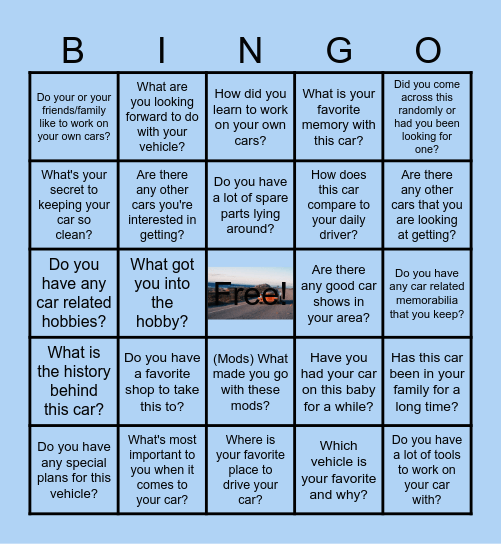 B-I-N-G-Open Ended Questions Bingo Card