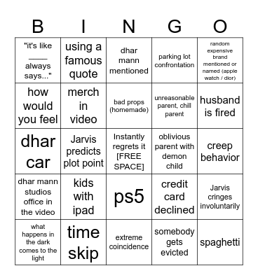 Dhar Mann Bingo v4 Bingo Card
