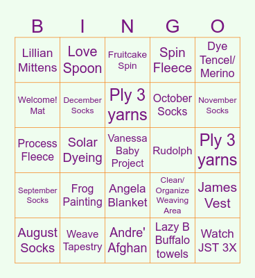Craft Bingo #1 Bingo Card